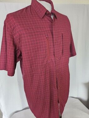 Ariat VentTek Classic Fit Printed Button Up Shirt Men’s Large Dark Redwood